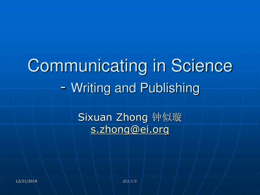 communicating in science writing and publishing