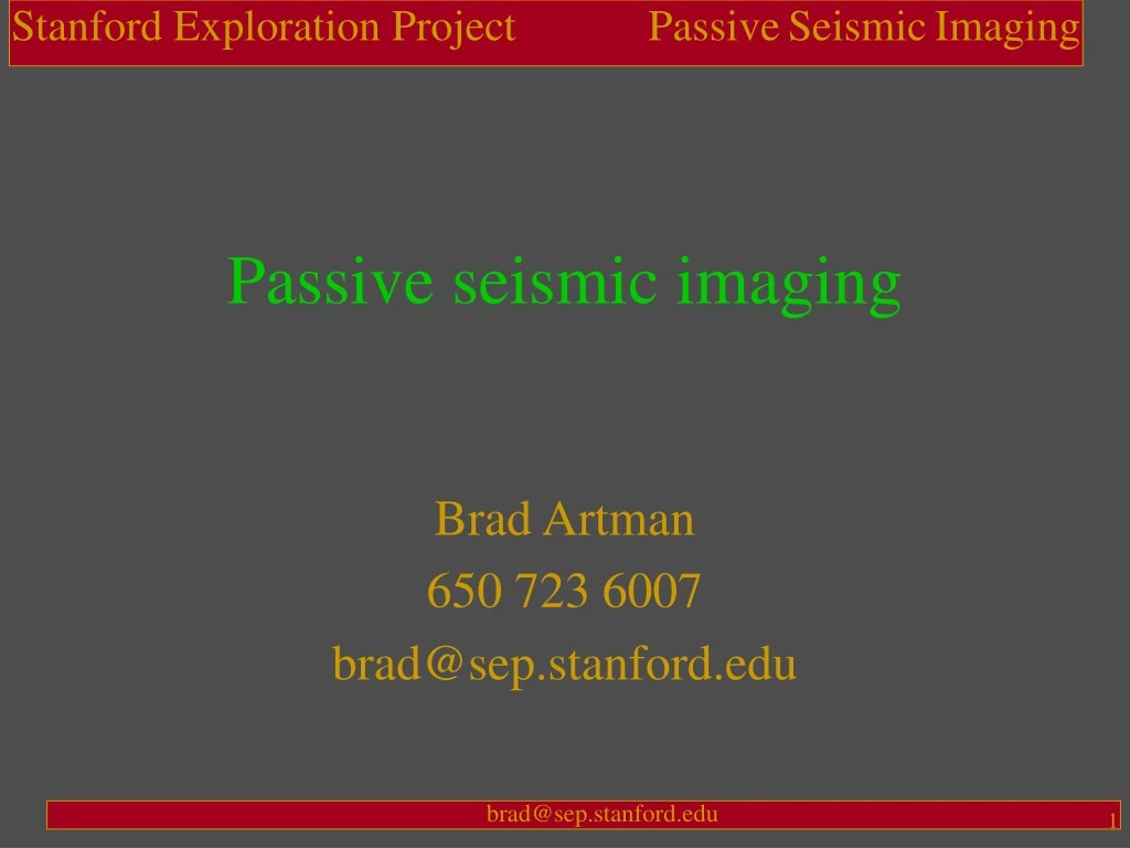 passive seismic imaging