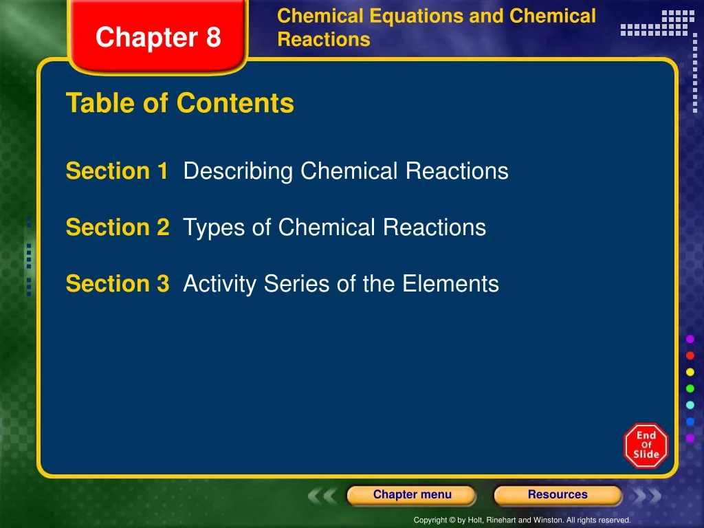 chemical equations and chemical reactions