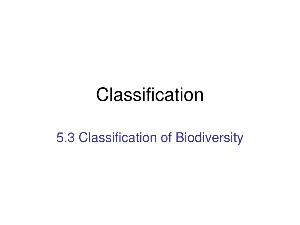 classification