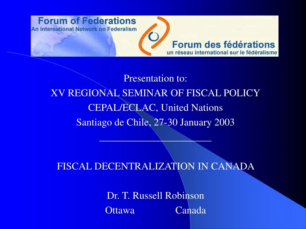 presentation to xv regional seminar of fiscal