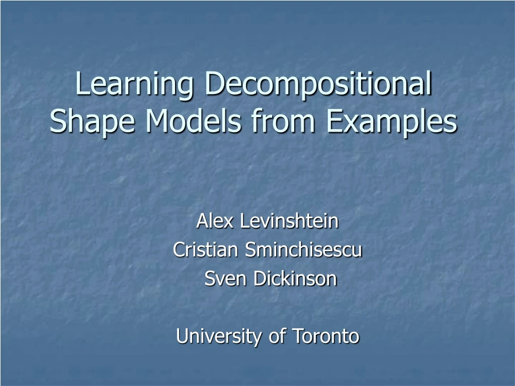 learning decompositional shape models from examples