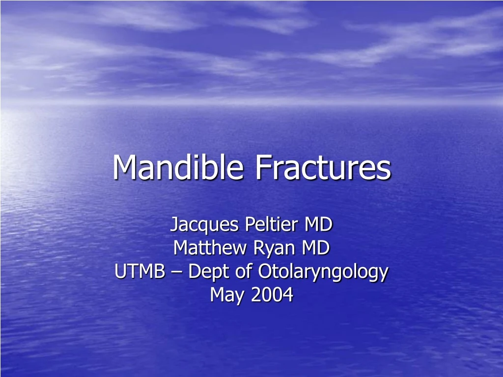 mandible fractures