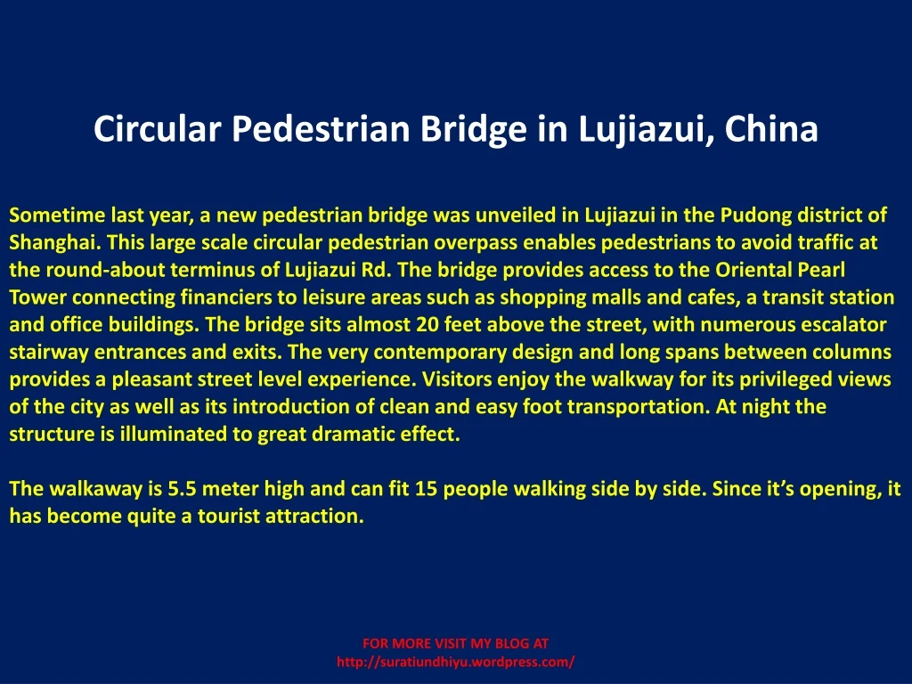 circular pedestrian bridge in lujiazui china