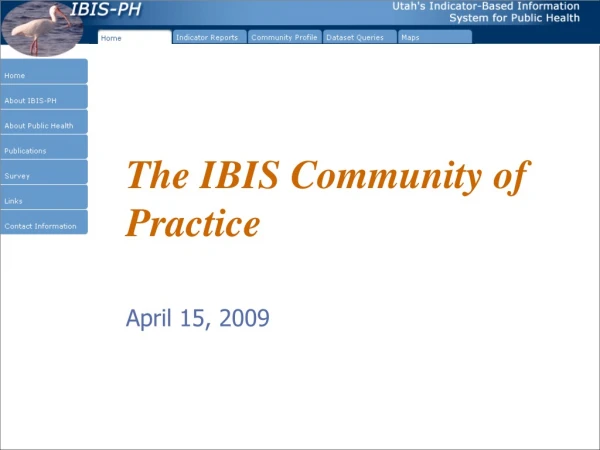 The IBIS Community of Practice