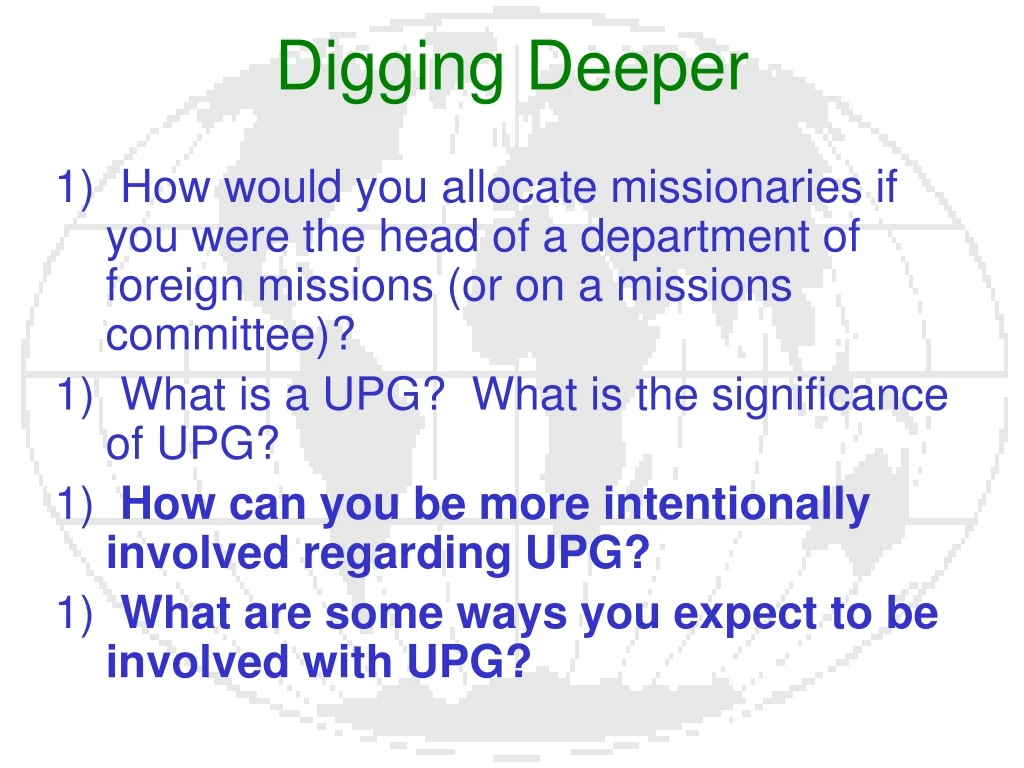 digging deeper