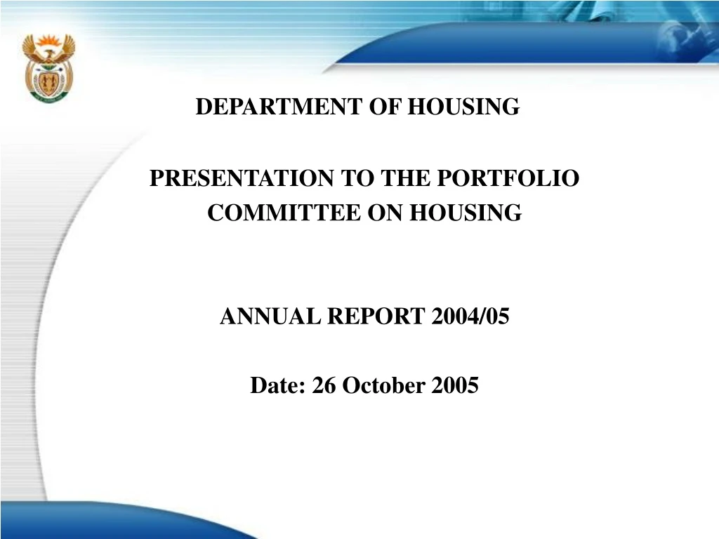 department of housing