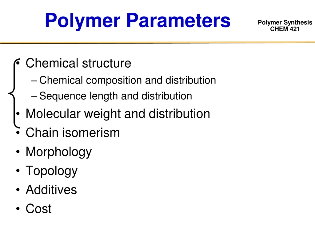 polymer parameters