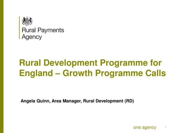 Rural Development Programme for England – Growth Programme Calls
