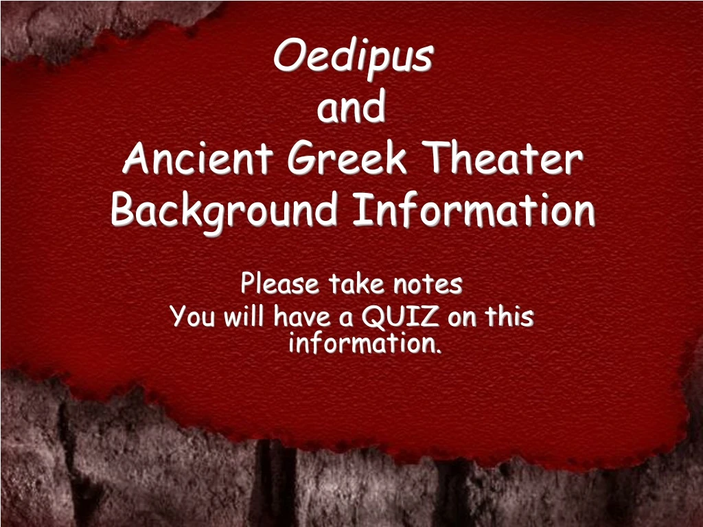 oedipus and ancient greek theater background