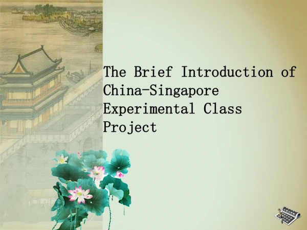 The Brief Introduction of China-Singapore Experimental Class Project