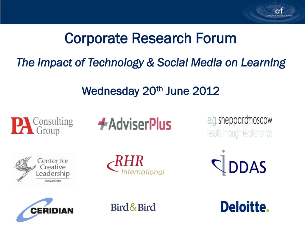 corporate research forum the impact of technology