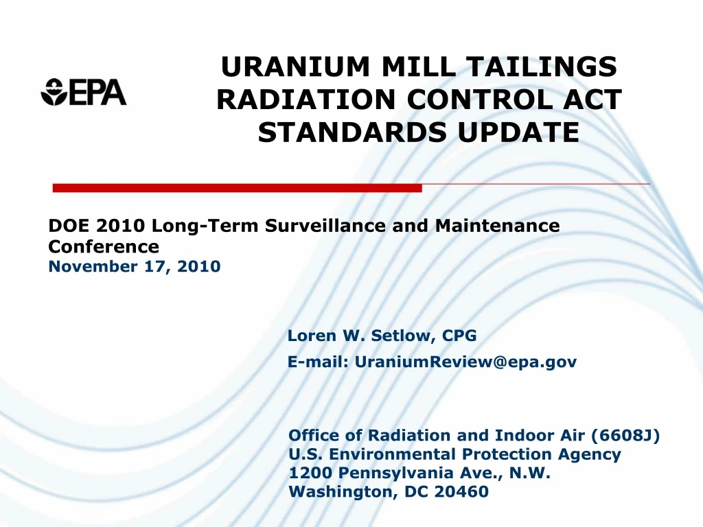 uranium mill tailings radiation control