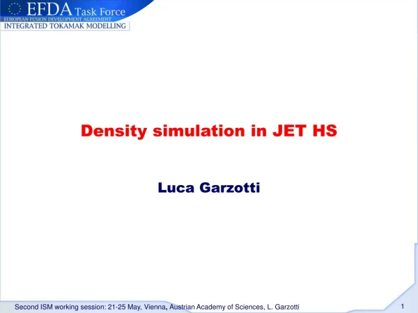 Density simulation in JET HS