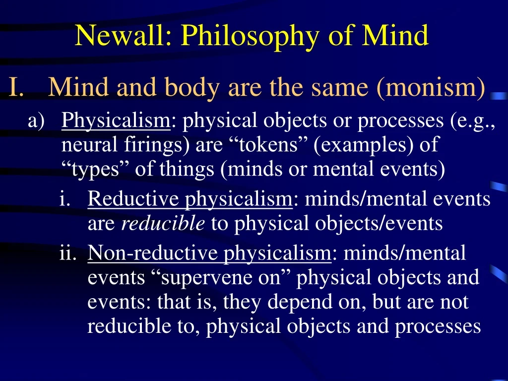 newall philosophy of mind
