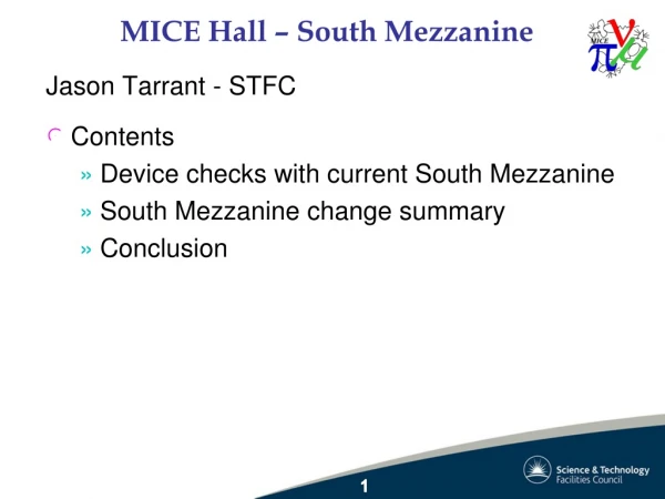 MICE Hall – South Mezzanine