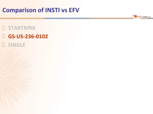 Comparison of INSTI vs EFV