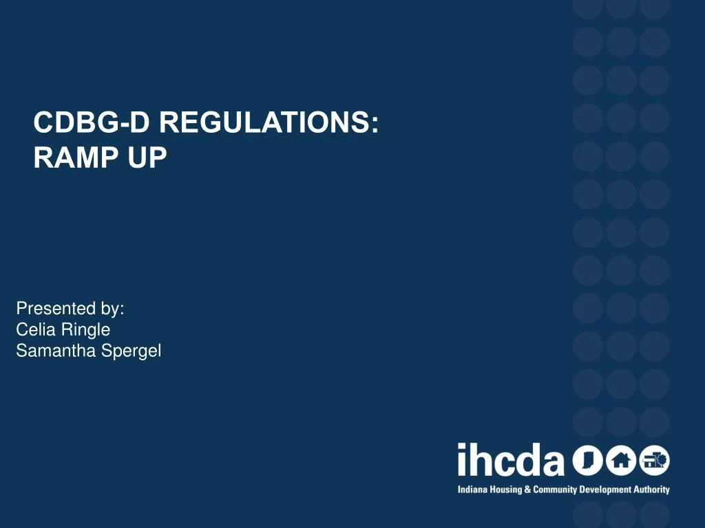 cdbg d regulations ramp up
