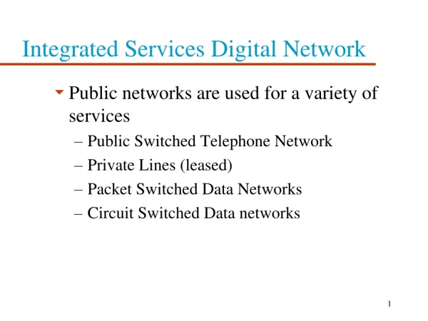 Integrated Services Digital Network