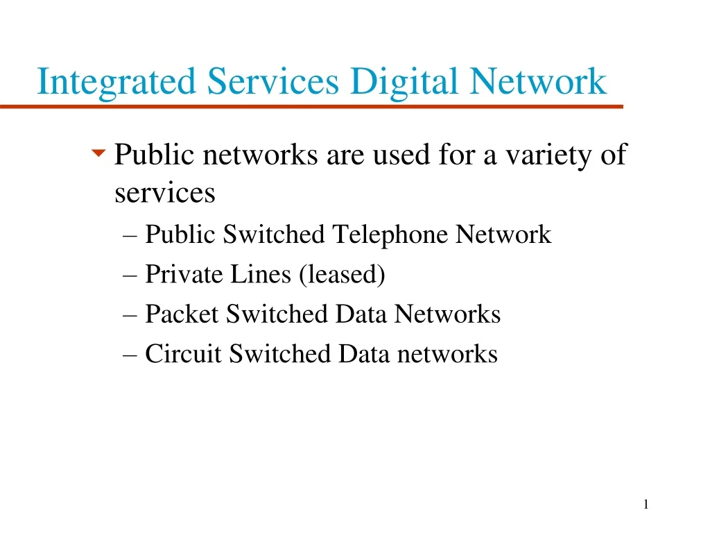 integrated services digital network