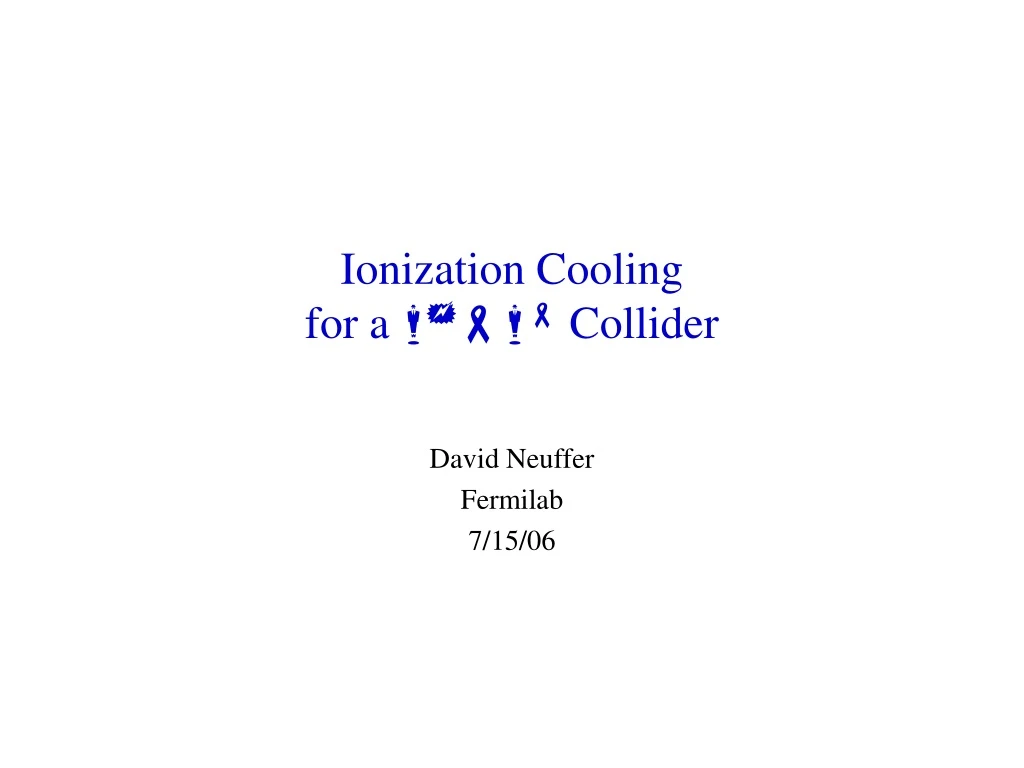 ionization cooling for a collider
