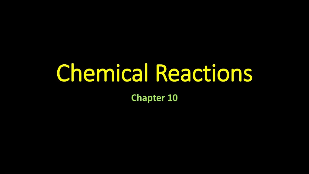 chemical reactions