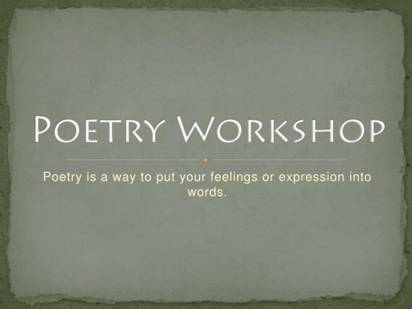 Poetry Workshop