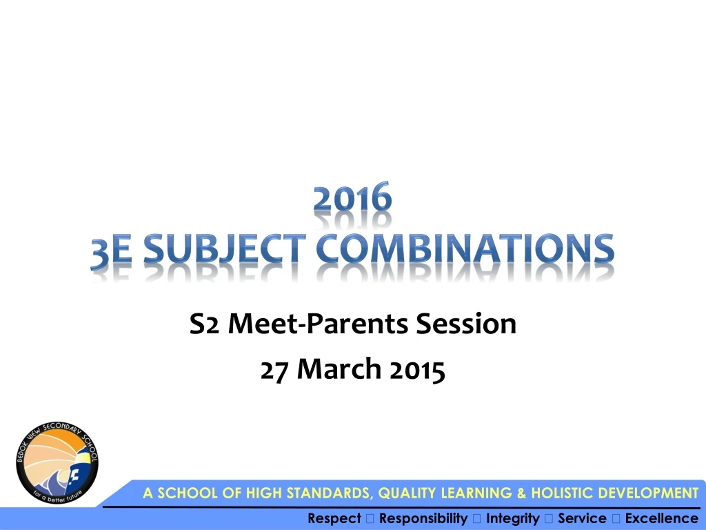 2016 3e subject combinations
