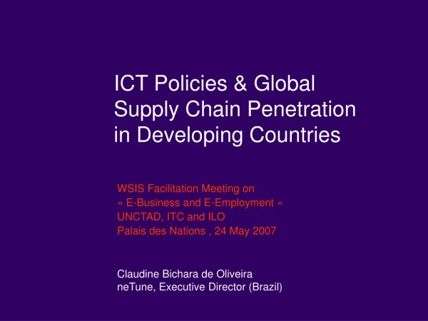 ICT Policies &amp; Global Supply Chain Penetration in Developing Countries