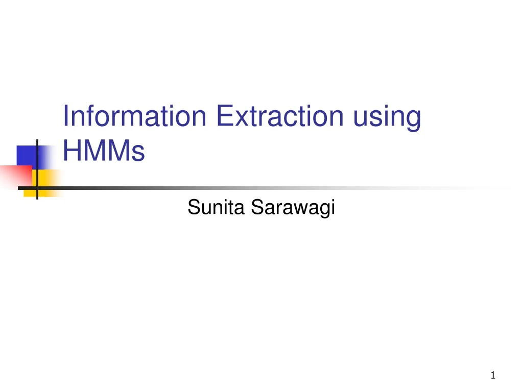 information extraction using hmms