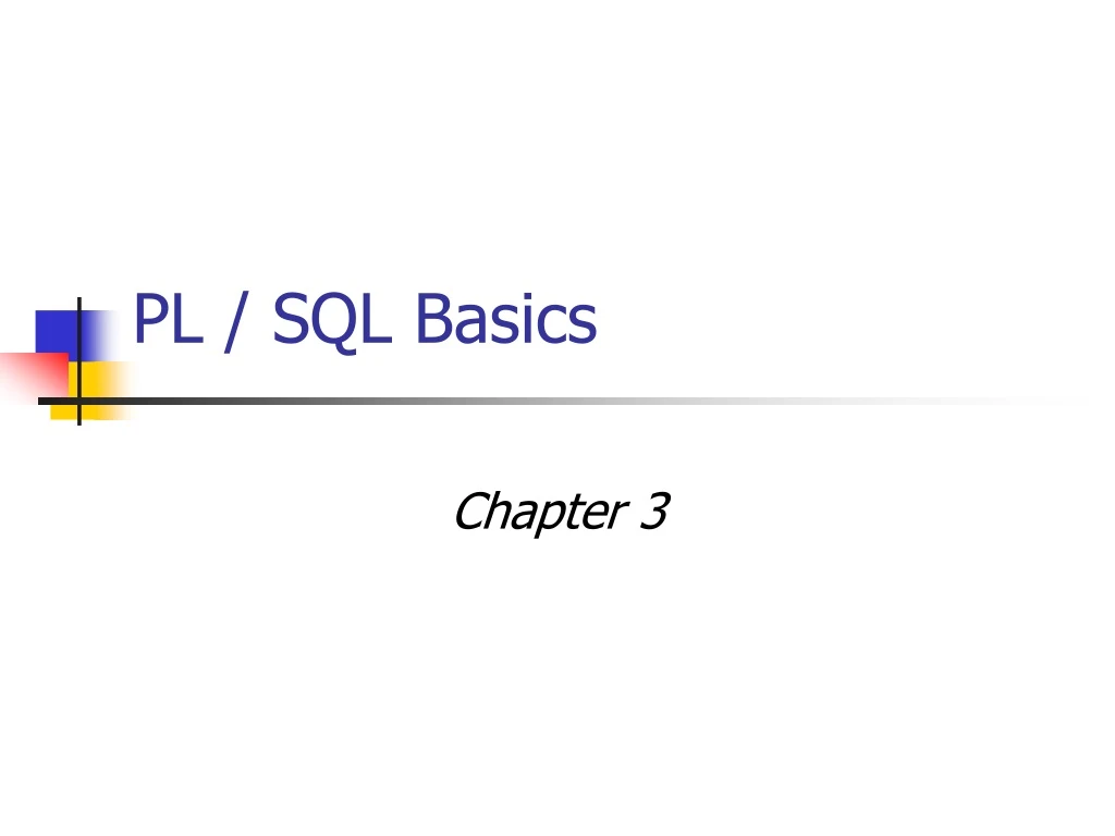 pl sql basics