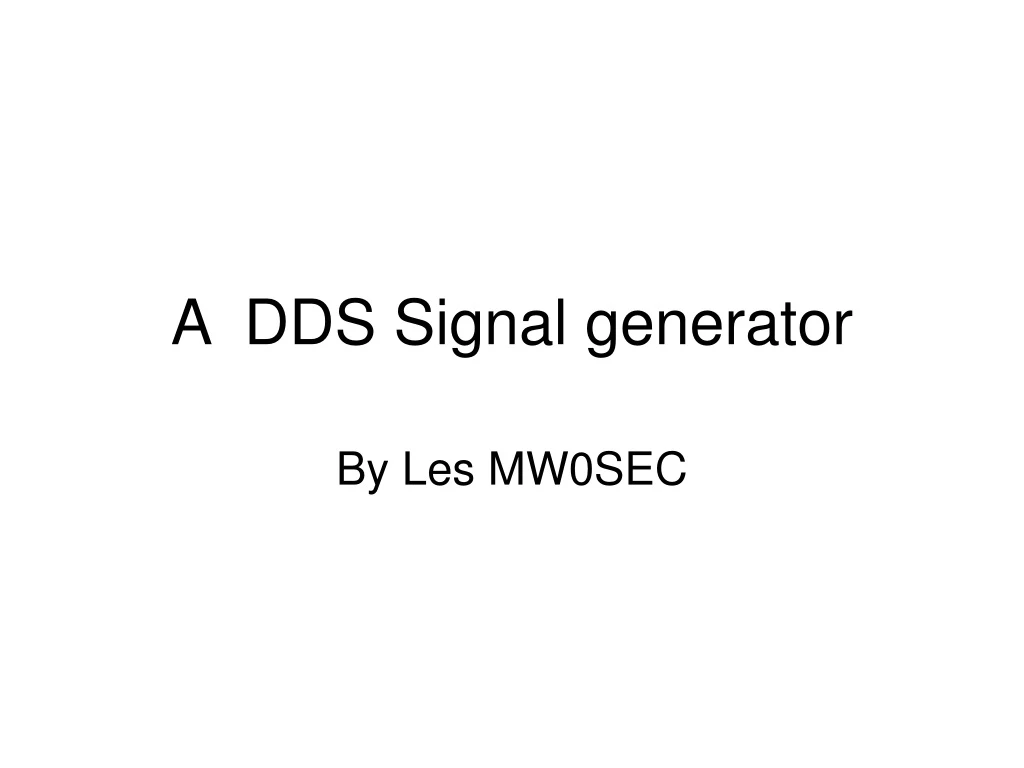 a dds signal generator