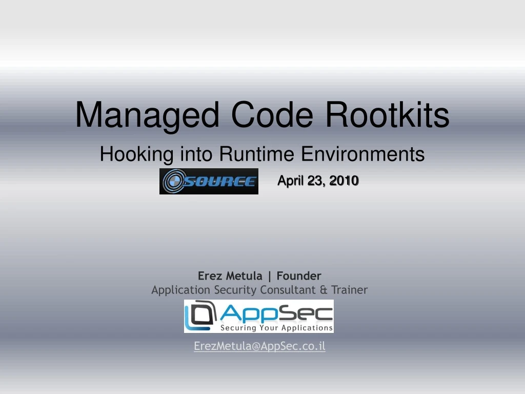 managed code rootkits hooking into runtime
