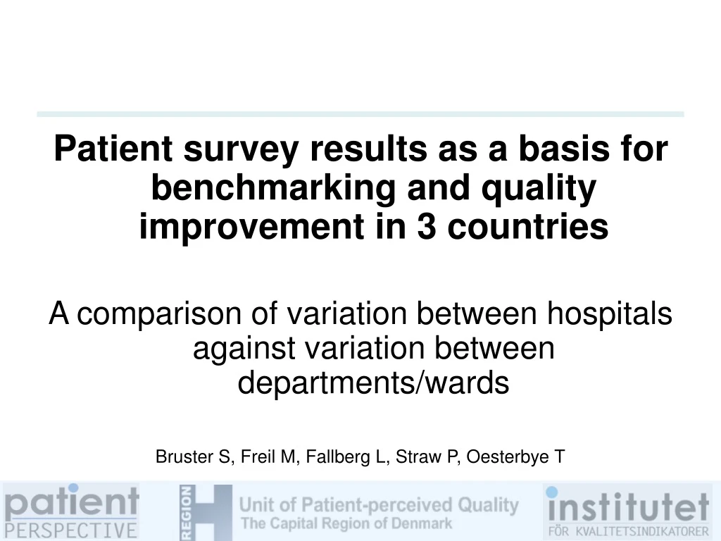 patient survey results as a basis