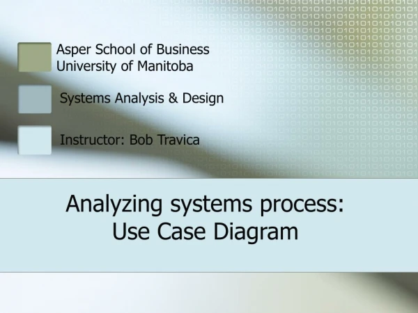 Analyzing systems process: Use Case Diagram