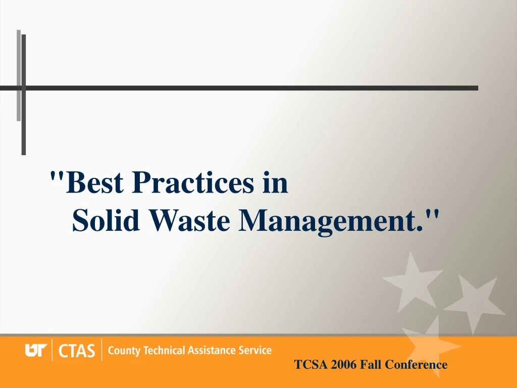 best practices in solid waste management