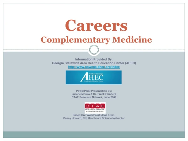 Careers  Complementary Medicine