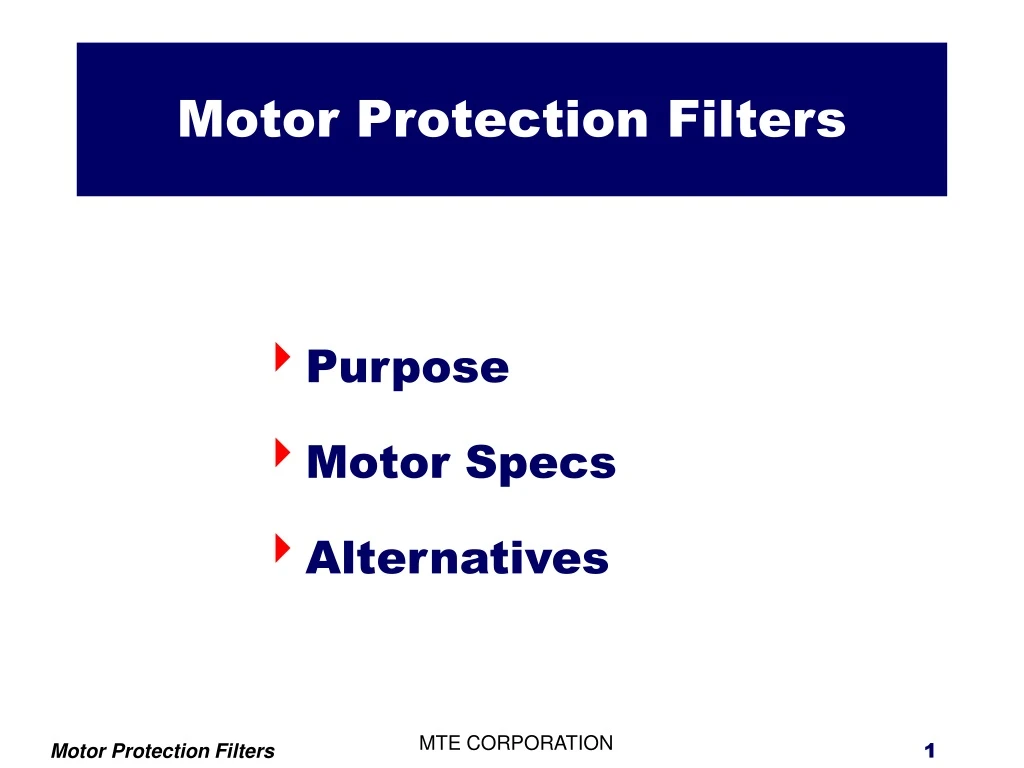 motor protection filters