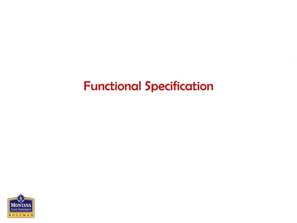 Functional Specification