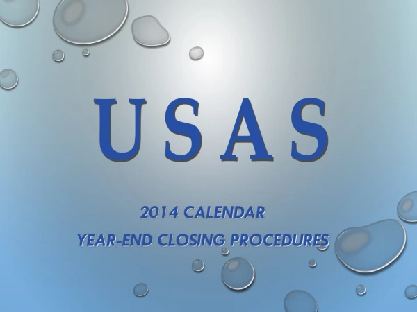 2014 Calendar  Year-End Closing Procedures