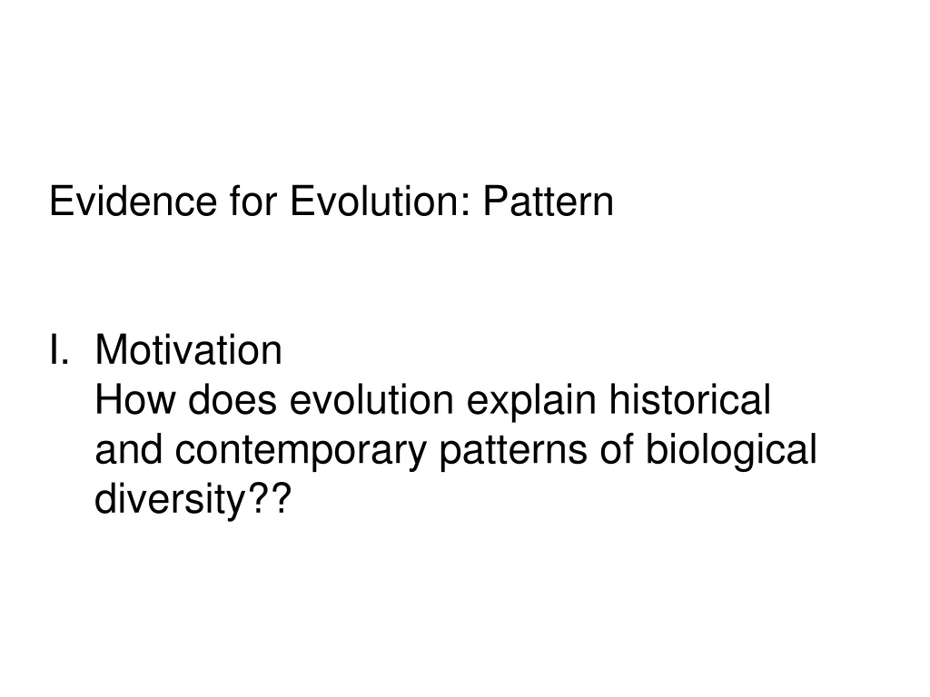 evidence for evolution pattern motivation