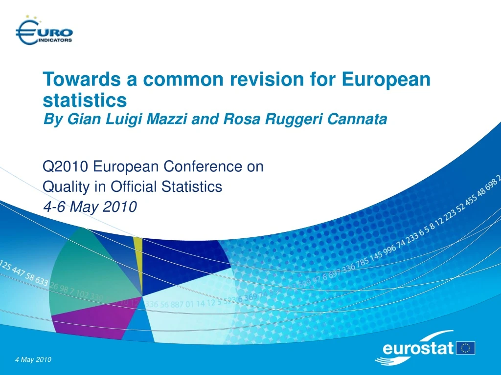 towards a common revision for european statistics by gian luigi mazzi and rosa ruggeri cannata