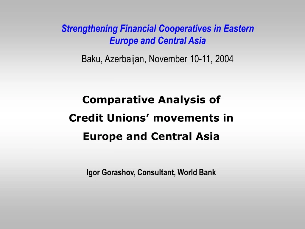 strengthening financial cooperatives in eastern