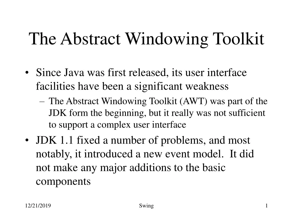 the abstract windowing toolkit