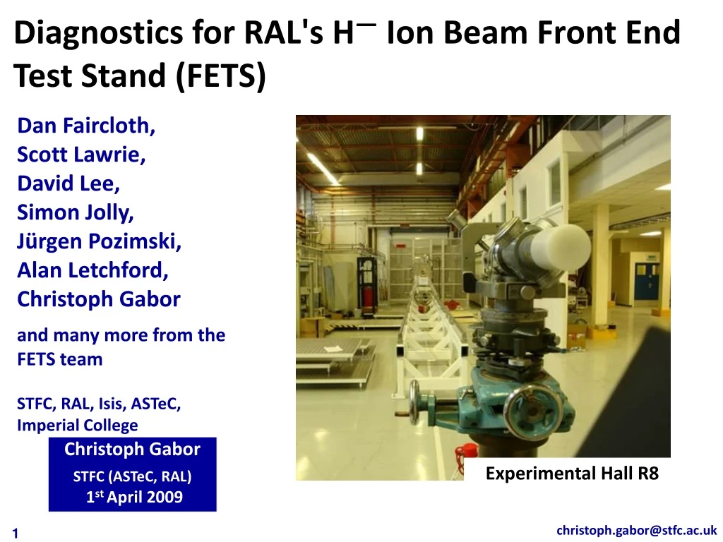diagnostics for ral s h ion beam front end test