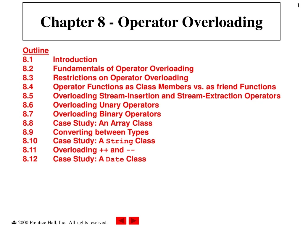 chapter 8 operator overloading