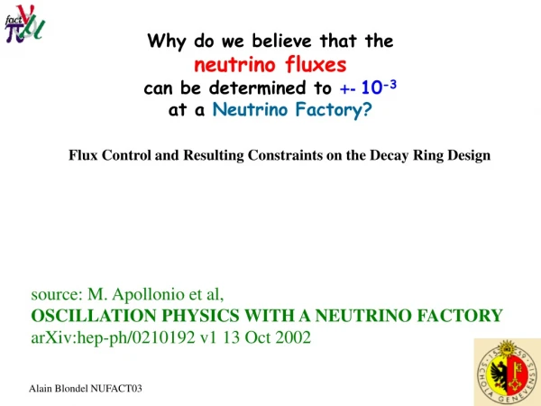 Why do we believe that the  neutrino fluxes can be determined to  +-  10 -3