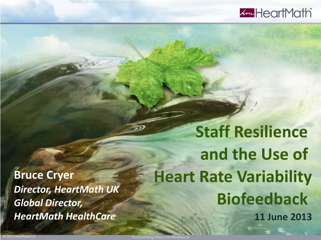 staff resilience and the use of heart rate