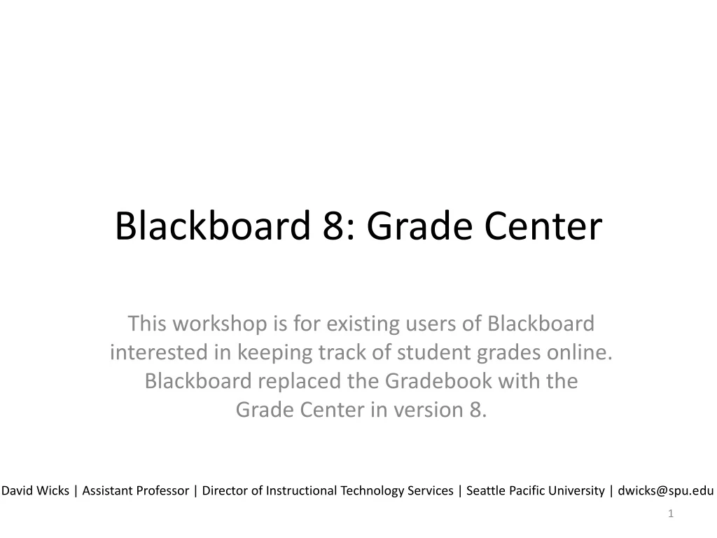 blackboard 8 grade center