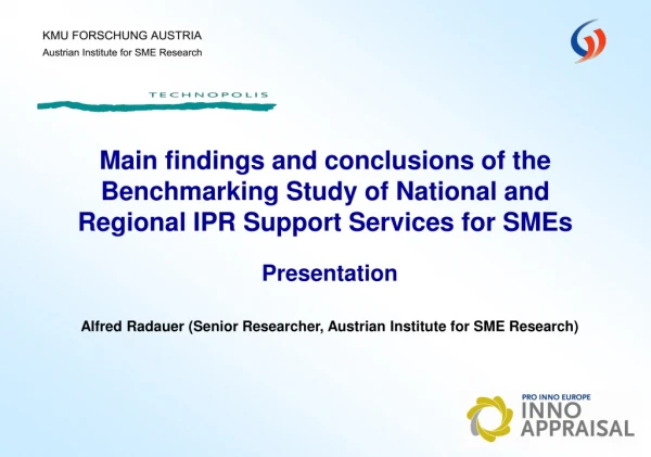 Presentation Alfred Radauer (Senior Researcher, Austrian Institute for SME Research)